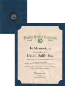 Belal Esa and AMWF receive Posthumous State Proclamation/Resolution from The California Governor and State Legislature